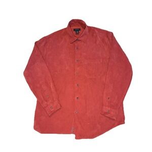 Covington Corduroy Button Up Shirt‎ Men's L Collared Long Sleeve Red Casual